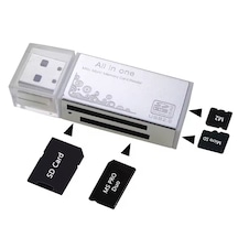 Alfais 6070 Usb Çoklu Kart Okuyucu Sd Micro Mmc Ms Microsd Sdhc Hafıza Kartı Adaptörü