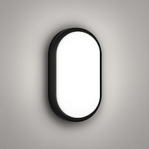 Aydos 20w Ip65 Oval Siyah Led Tavan Ve Duvar Lambası / 6500k Beyaz Işık / Su Geçirmez Banyo Bahçe Aydınlatma Armat Çok Renkli
