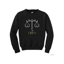 Terazi Burç Retro Siyah Sweatshirt
