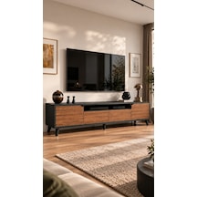 Legno Premium 180cm Modern Tv Ünitesi Ant-cvz Antrasit - Ceviz
