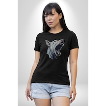 Bull Terier Köpek Havlama Unisex Unisex Siyah Organik Baskılı T-shirt Penye Yüksek Kalite Siyah