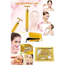 Yuz Bakım Masaj Seti Titresimli T Gold Masaj Aleti Ve Gozaltı Kolojen Gold Maske Yuz Cilt Bakım Karışık