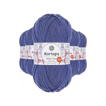 Tedar 5 Adet Baby One Tüylenmeyen El Örgü İpi Yünü Açık Lacivert K604 - Kartopu Mudanis Najmaddin (No:1) 8.5Cm X 10.5 Cm