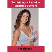 Mammabra Yumuşak Toparlayıcı Tam Kalıp Beatris Pembe Pamuklu Emzirme Sütyeni Gri
