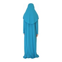 Turkuaz Fermuarlı Namaz Elbisesi Turkuaz