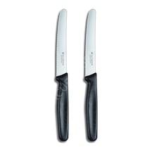 2 Li Siyah Set 11 Cm. Tırtıklı Küt Bıçak 2 Ad.