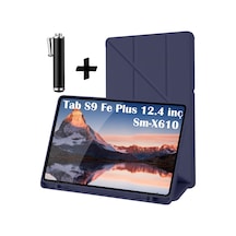 M.Tk Moveteck Samsung Galaxy Tab S9 FE Plus SM-X610 Uyumlu Kalem Bölmeli Yuvalı Kılıf