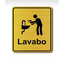 Lavabo Kapı Uyarı - Yönlendirme Levhası Altın Tabela (536863437)
