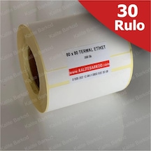 80X80 Termal Etiket 30 Rulo Barkod Etiket Kalite Barkod