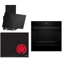 Bosch HJG852YB0T - PKF631FP2E - DWK63PJ60T Elektrikli Ocaklı Siyah 3 Lü Ankastre Set 665