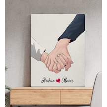 Bk Gift Kişiye Özel Sevgili El Ele Tasarımlı Kanvas Tablo-5 50x70 , Sevgiliye Hediye, Sevgililer Günü Hediyesi Kobitmeyencom33687 Bk Gift