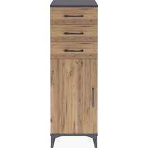 Arges Dolap 2 Raflı 2 Çekmeceli Tek Kapaklı 44x30x134 Aytaşı-çam Antrasit