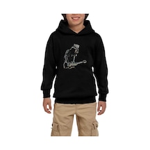 Zepplin Giyim Slash Siluet Guitar Siyah Çocuk Kapşonlu Sweatshirt