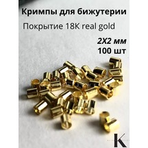 Klipsa Jewelry Bijuteri İçin Kıskaçlı Crimpler 18k Gold 100 Adet 191957691