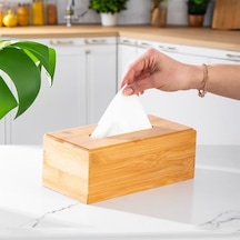 0006 Bambu Peçetelik Ahşap Dekoratif Peçetelik Masaüstü Peçetelik Peçete Düzenleyici Peçete Kutusu -