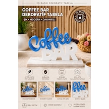 Coffee Bar Dekoratif Masaüstü Tabela 3d Baskı Modern Kafe Ve Mutfak Dekoru - Mavi