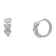 15 Mm Kalp Model 925 Ayar Gümüş Zirkon Taşlı Kadın Halka Küpe Gümüş