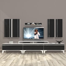 Decoraktiv Ekoflex 8d Mdf Silver Tv Ünitesi Tv Sehpası Beyaz - Siyah