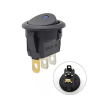 Ic-132A Yuvarlak Nokta Işıklı Mavi Anahtar On-Off 3P 12V 20A 10 Adet
