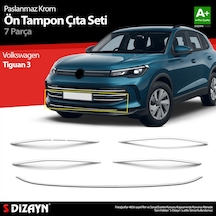 S-dizayn Vw Tiguan 3 Krom Ön Tampon Çıta Seti 7 Prç. 2024 Üzeri A
