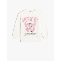 Koton Kız Çocuk Sweatshirt Ekru 5wkg10334ak 25ky59003246 Y5915 Ekru