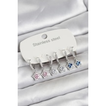 316l Çelik Gümüş Renk Zirkon Taşlı Yıldız Form 6& 39lı Set Kadın Küpe - Özel Seri Bzsurn013575 316l Çelik Gümüş Renk Zirkon Taşlı Yıldız Form 6& 39lı Set Kadın Küpe - Özel Seri Bzsurn013575