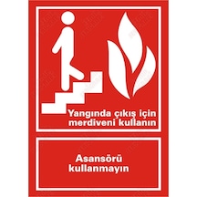 Yangında Çıkış Için Merdiveni Kullanın Asansörü Kullanmayın