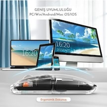 Honor Pad X9 Uyumlu Şeffaf Tasarım Sessiz Kablosuz Mouse Diğer