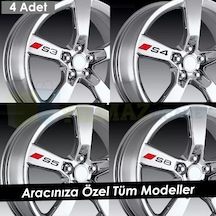 Audi S3 S4 S5 S6 S7 S8 Logo Jant Oto Sticker Yapıştırma 4 Adet