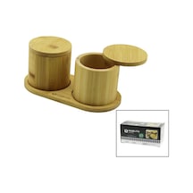 2pcs Ahşap Bambu Baharatlık Yuvarlak 8x8altlık 9.5x19.5çevir Aç-mıknatıslı Kapak 4915 Çok Renkli