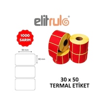Barkod Etiketi 30x50 Termal Kırmızı - 1000 Adet Diğer