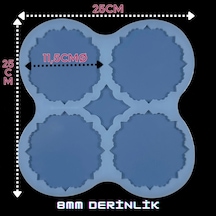 Epoksi Silikon Dekoratif Bardak Altlığı Kalıbı 4'lü