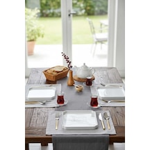 3 Lü Porselen Kare Servis Ve Sunum Tabağı Seti 23x23 Cm Şık Kahvaltı Ve Meze Tabakları Beyaz - 757054085 Beyaz