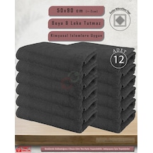 12 Adet 50x90cm Gri Mikrofiber Saç Havlusu, Spor Ve Berber Havlusu, Duş Havlusu