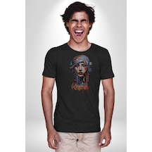 Khansa Eşarp Kadın Tasarımı Unisex Unisex Siyah Organik Baskılı T-shirt Penye Yüksek Kalite Siyah