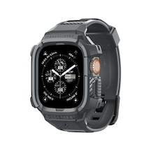 Apple Watch 49mm Ultra 4/3/2/1 İle Uyumlu Kılıf & Kordon Kayış Rugged Armor Pro Dark Gray - Acs07390 Çok Renkli