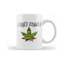 420 Club Purple Marijuana Leaf 01 Kupa Bardak Porselen Karışık