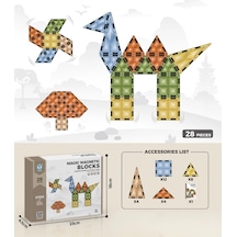 Karton Kutulu Doğal Renkler Magnetic Yapı Blokları 3d Puzzle 28 Parça 6.5 Cm