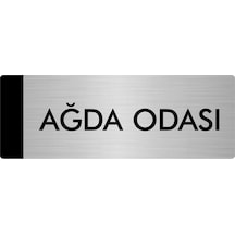 Metal Yönlendirme Levhası, Departman Kapı Isimliği Ağda Odası 5x20 Cm Gümüş Renk