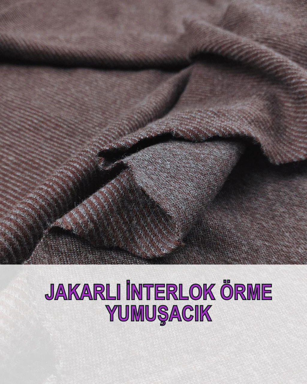 Havlı İnterlok Örme Gri Bordo Renklerdeen: 145 Cm-3714 Renkli