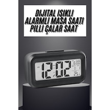 Gece Dijital Masa Saati Dijital Alarmlı Led Ekran Pilli Çalar Saat Çr