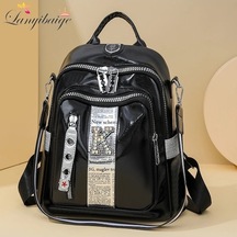 Jl Tasarımcı Çok Fonksiyonlu Sırt Çantaları Kadın Moda Anti So Siyah