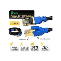 Feny Fn-cat7ls01 10gbps İnternet 600mhz 1 Metre Cat7 Gold Patch Kablo Yanmaz- Yüzde 100 Saf Bakır