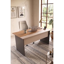 Robin Home Nexus 147x77 Cm Ofis Çalışma Masası Bilgisayar Masası Yönetici Masası Sepet-kumsal-antrasit Kahverengi