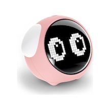 Sanon Çalar Saat, Sıcaklık Ve İfade Göstergeli Dijital Çalar Saat, Erkek Ve Kız Çocuklar İçin Erteleme Modlu Başucu Saati Pembe Çok Renkli