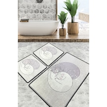 Katt Banyo Halısı Djt 3 Lü Set Kaymaz Taban,Yıkanabilir Çok Renkli