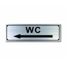 Wc Sol Yön Kapı Duvar Uyarı - Yönlendirme Levhası Gümüş Tabela (540572899)