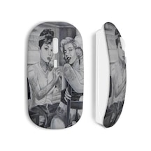 Kablosuz Fare - Marilyn Monroe - Audrey Hepburn - Usb Wifi - Mac Ve Pc İle Uyumlu - Beyaz