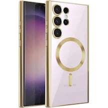 Newface Samsung Galaxy S23 Ultra Kılıf Kross Magneticsafe Kapak - Gold Altın