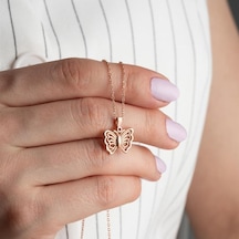 925 Ayar Rose Kelebek Kolye